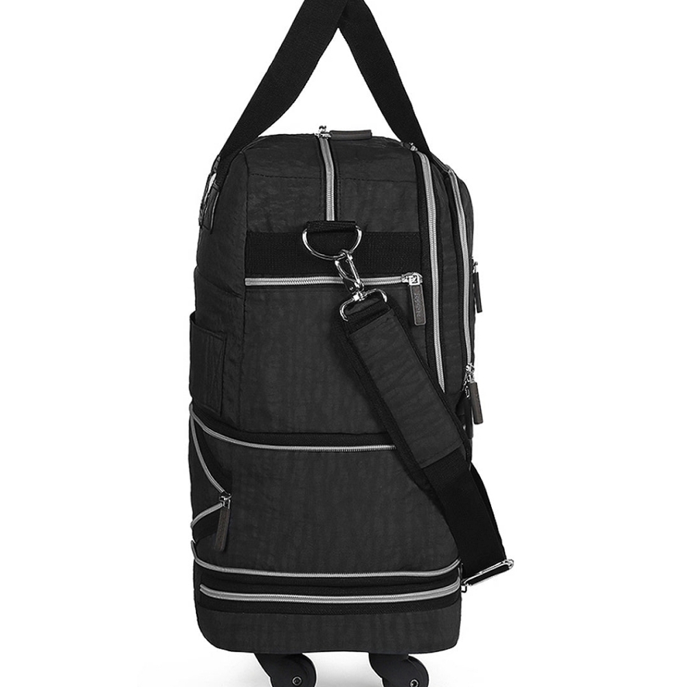 Biaggi Black Rolling Travel Bag Set with Organizer - Picture 8 of 9